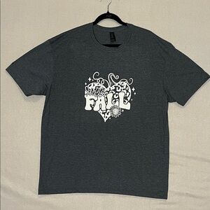 Dark Gray Graphic ‘Hello Fall’ Pumpkin T-Shirt
